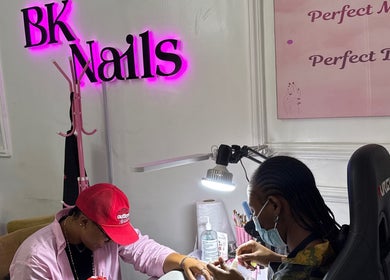 Clients receiving nail treatments at BK NAILS, Abuja, Federal Capital Territory, NG.