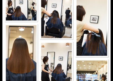 Thi Vo Hair Salon in Calgary, Alberta, CA offers professional hair styling services captured in a cozy salon setting.