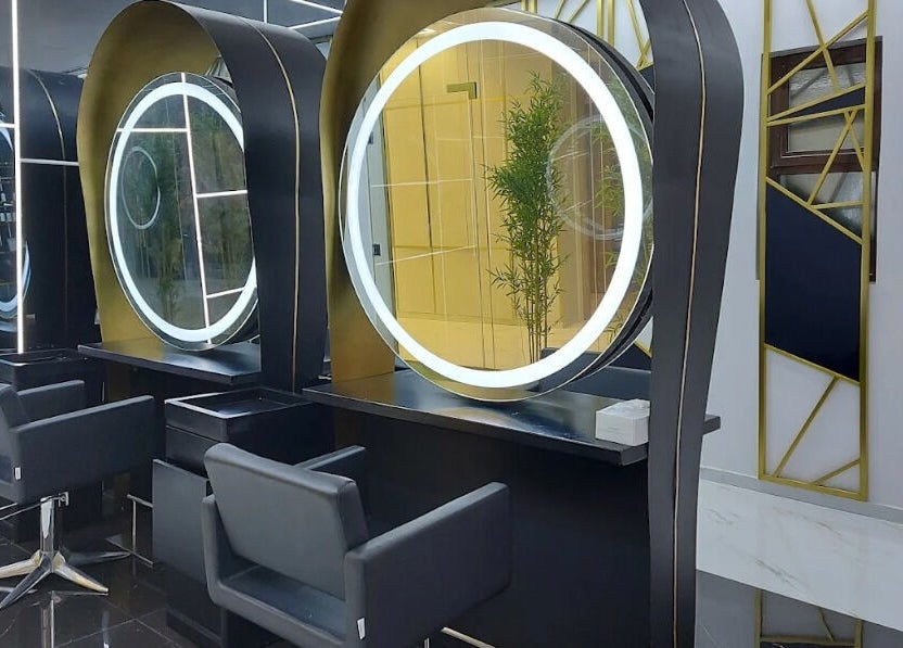Elegant salon mirror setup at Blonde Beauty Ladies Center Shakhbout City, Al Ain, Abu Dhabi, AE.