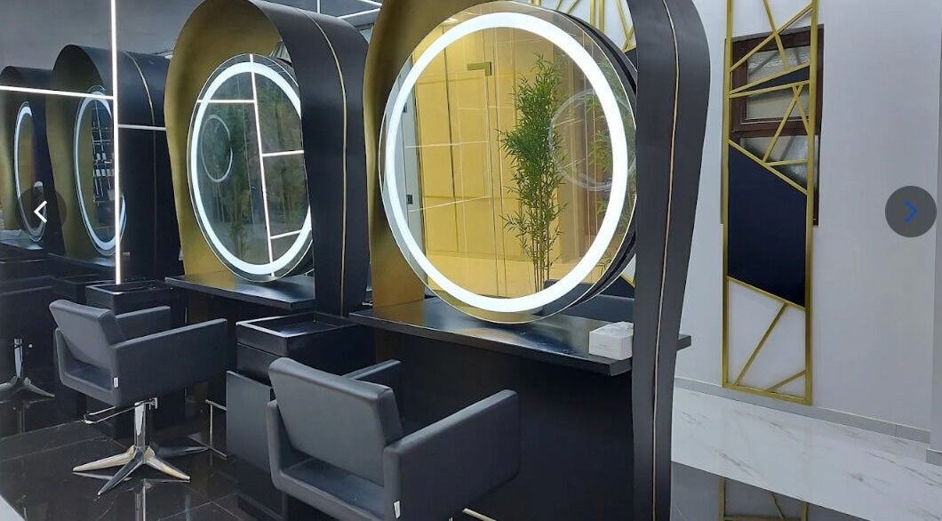 Elegant salon mirror setup at Blonde Beauty Ladies Center Shakhbout City, Al Ain, Abu Dhabi, AE.