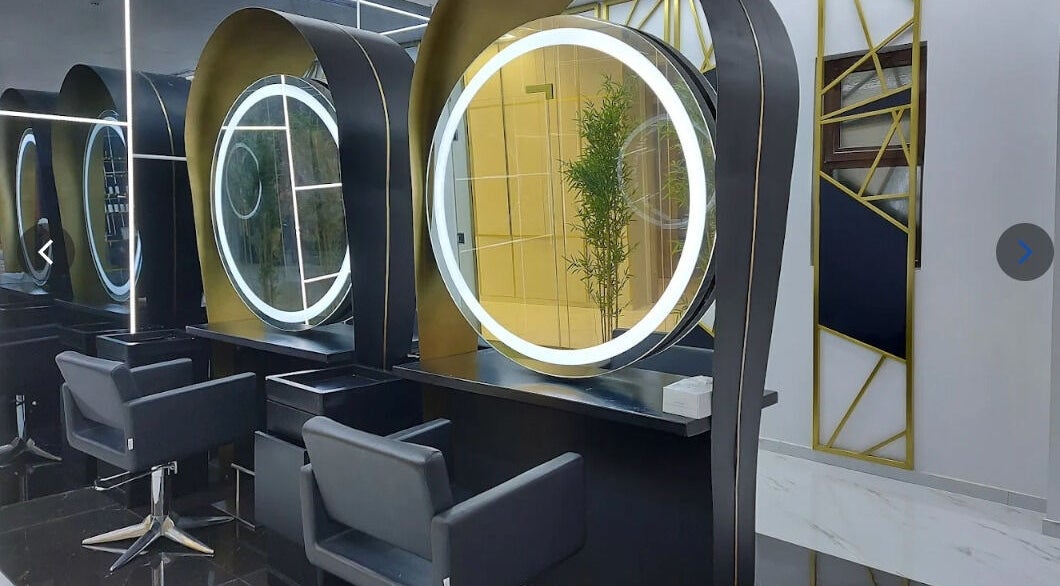 Modern styling stations at The Blonde Luxury Salon Khalifa City in Abu Dhabi, Abu Dhabi, AE enhance your beauty experience.