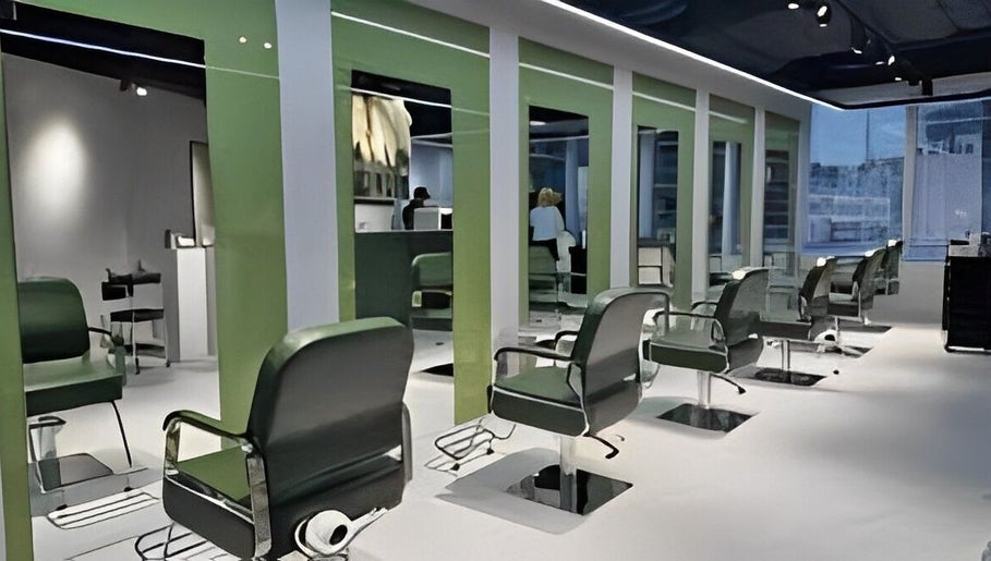 Elegant salon interior with green chairs at The Beauty Salon By Andy, Hồ Chí Minh, Phường Bến Thành, VN.
