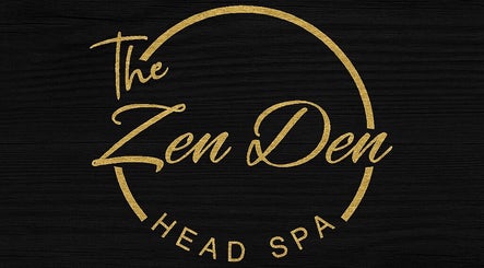 Stylish gold logo of the Zen Den Headspa located in Roseau, Saint George Parish, DM.
