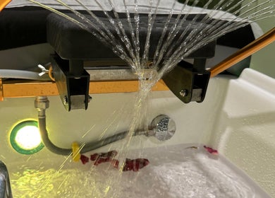Relaxing hydrotherapy at the Zen Den Ltd., Roseau, Saint George Parish, DM. Experience soothing water jets.