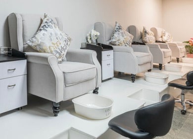 Luxurious pedicure station at Swoon Beauty & Aesthetics, Ballito, Kwazulu-natal, ZA with plush seating.