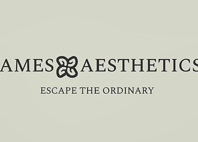 James Aesthetics logo with tagline 'Escape the Ordinary' at Northampton, England, GB.