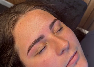 Perfectly shaped eyebrows at Serenity Beauty Studio in Ashton-in-Makerfield, England, GB.