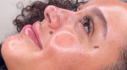 Close-up of a glowing facial treatment at Laysbeautyparlour, London, England, GB.