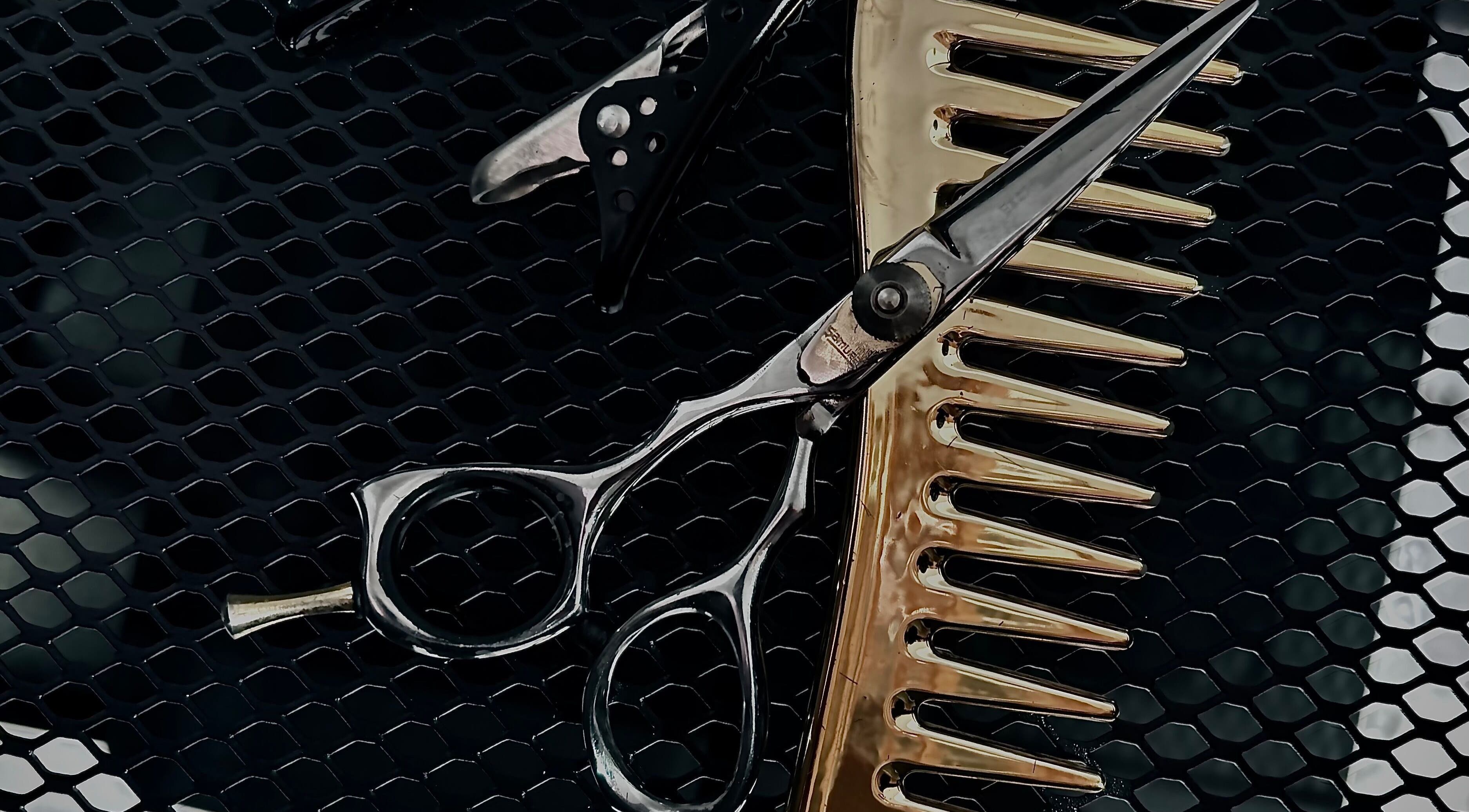 Elegant scissors with a comb at Simply, Gabriella, Newcastle, New South Wales, AU.