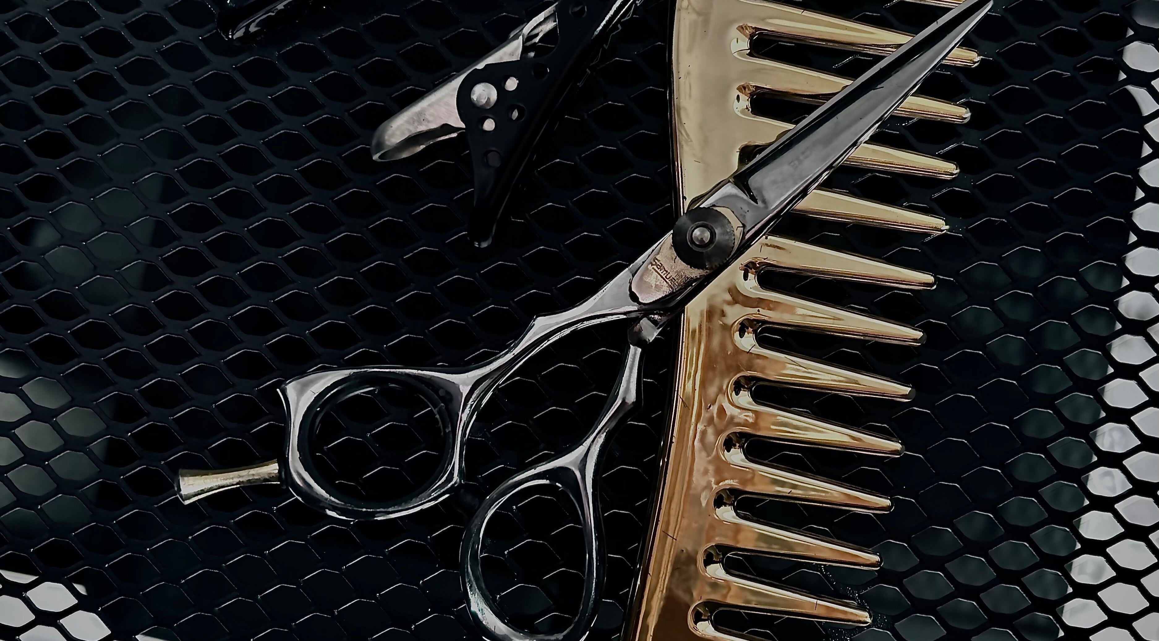 Elegant scissors with a comb at Simply, Gabriella, Newcastle, New South Wales, AU.