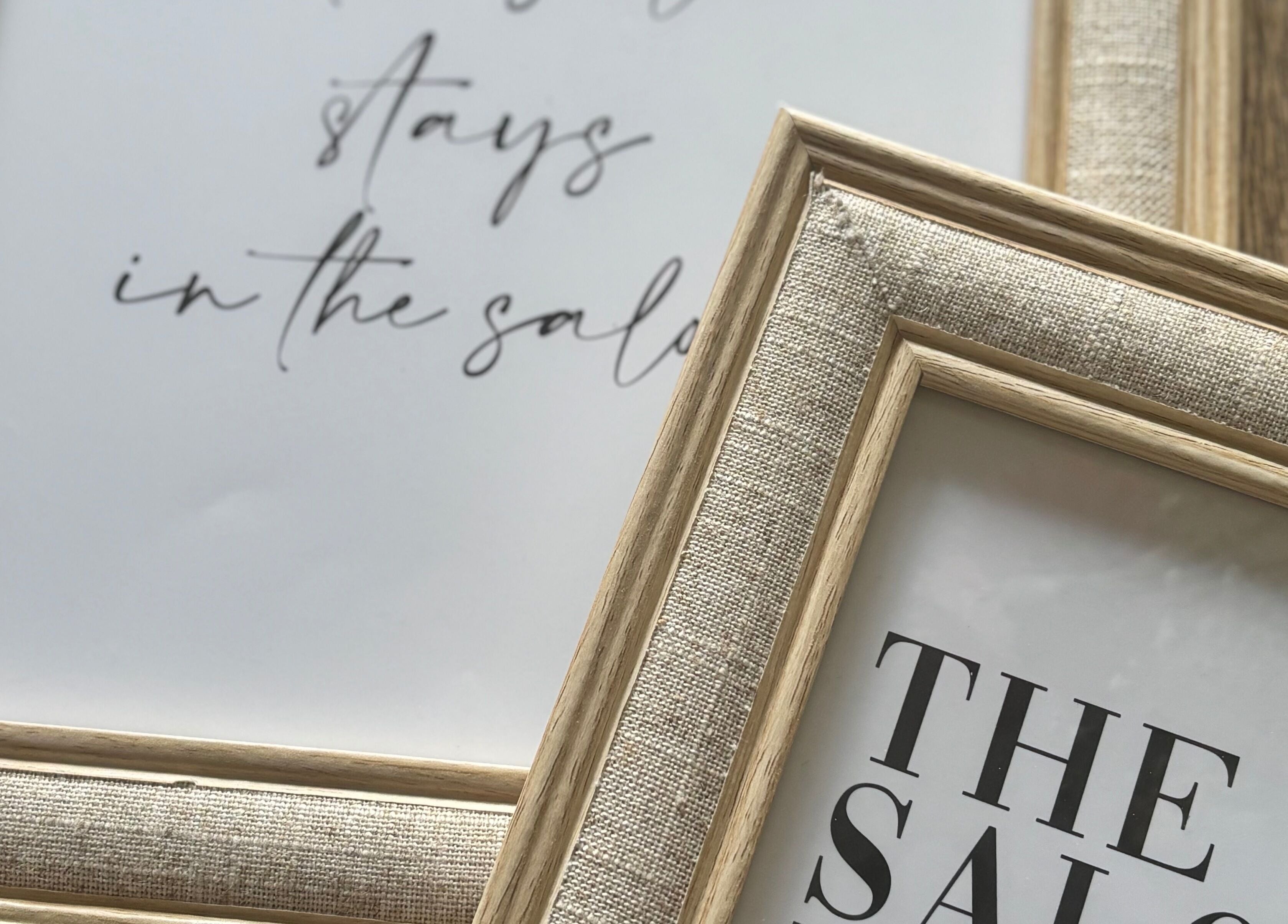 Elegant framed quotes on display at Nails By Jade, Uxbridge, England, GB, showcasing salon's relaxing ambiance.