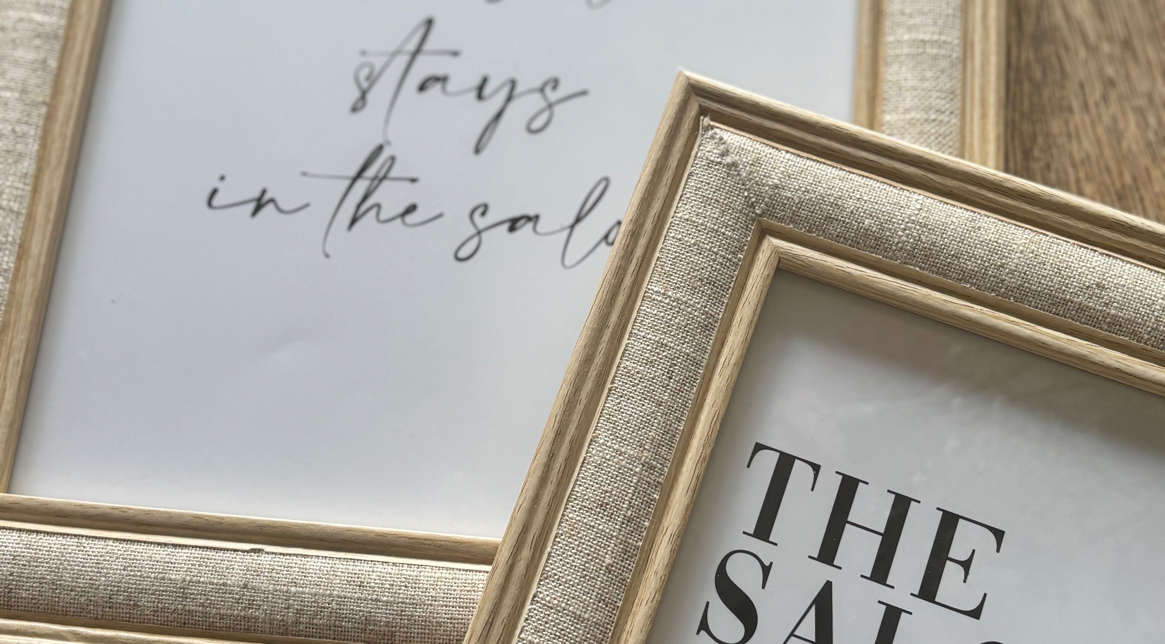 Elegant framed quotes on display at Nails By Jade, Uxbridge, England, GB, showcasing salon's relaxing ambiance.