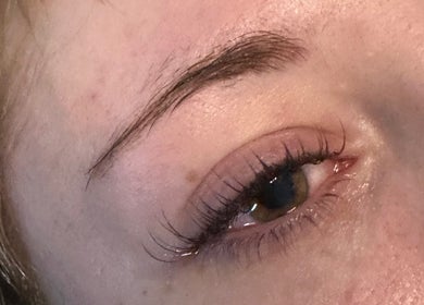 Close-up of eyelash extensions at AP Lash Lounge, Manchester, England, GB.