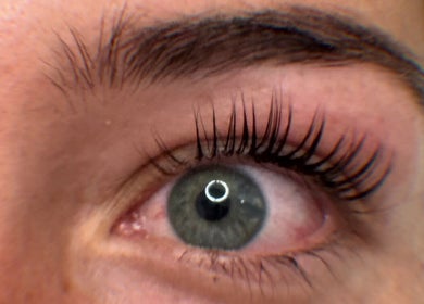 Close-up of eye with long lashes at Kate’s sacred space - Alstonville Soul Spa, Alstonville, New South Wales, AU.