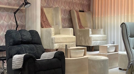 Luxurious pedicure chairs at Le Naile Beauty Studio, Bali, Bali, ID, showcasing comfort and elegance.
