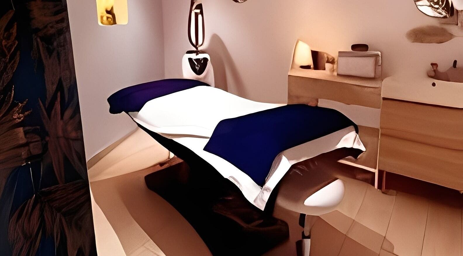 Tranquil treatment room at Centre Thetys Antibes, Antibes, Provence-alpes-côte D'azur, FR with elegant decor.