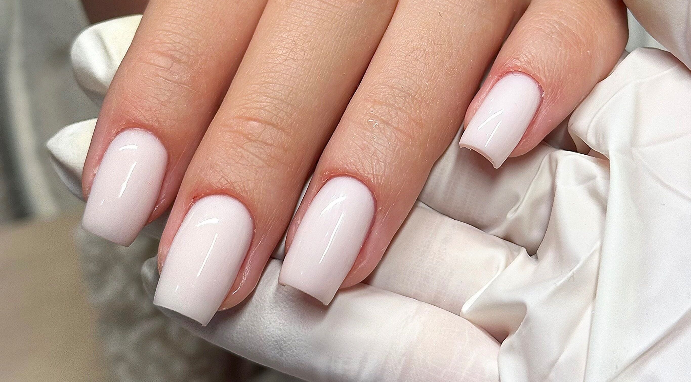 Close-up of elegant manicured nails at Bydarcyella, Birmingham, England, GB.