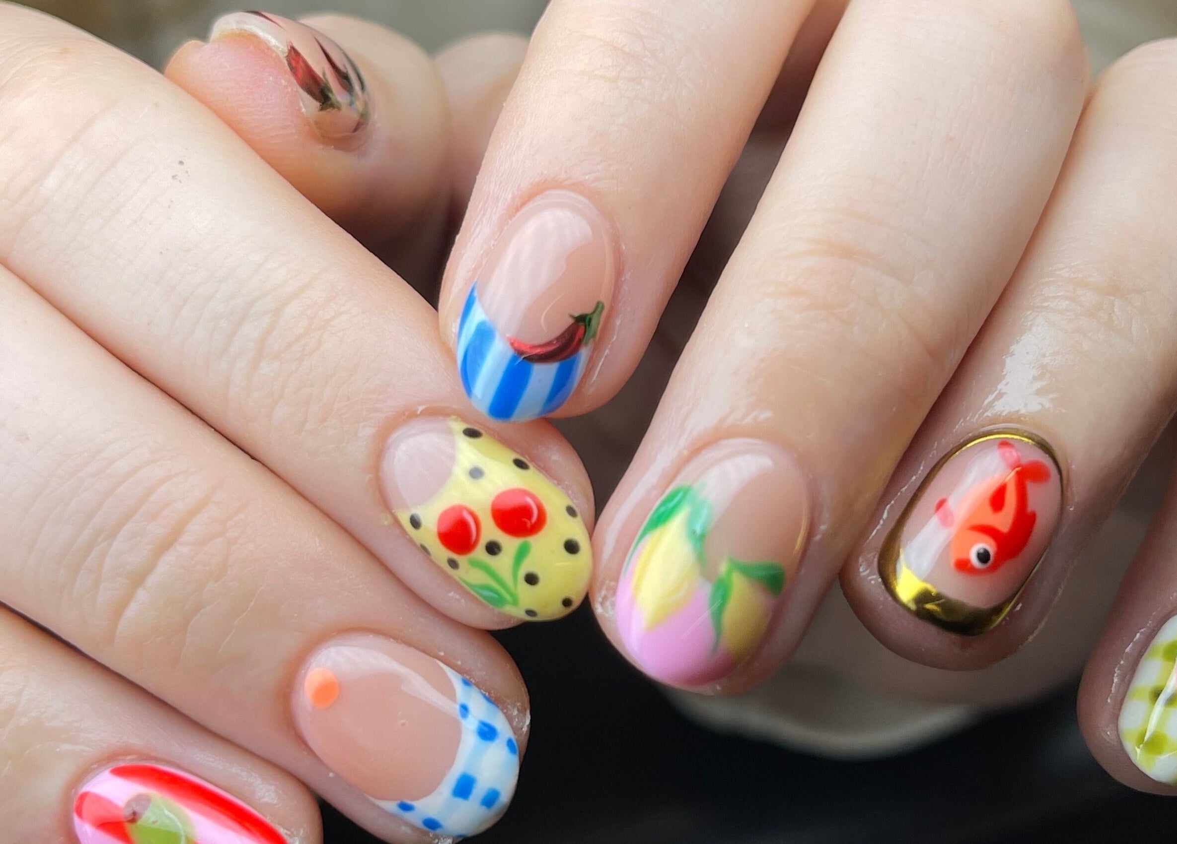 Colorful art nails at Fashi0n.Victim, Manchester, England, GB. Perfect blend of style and creativity.
