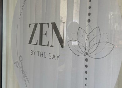 Zen by the Bay window decal, Shoal Bay, New South Wales, AU. Tranquil lotus design symbolizes peace.