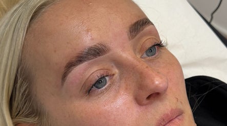 Close-up of freshly styled eyebrows at Belle Mae Beauty, Fareham, England, GB.