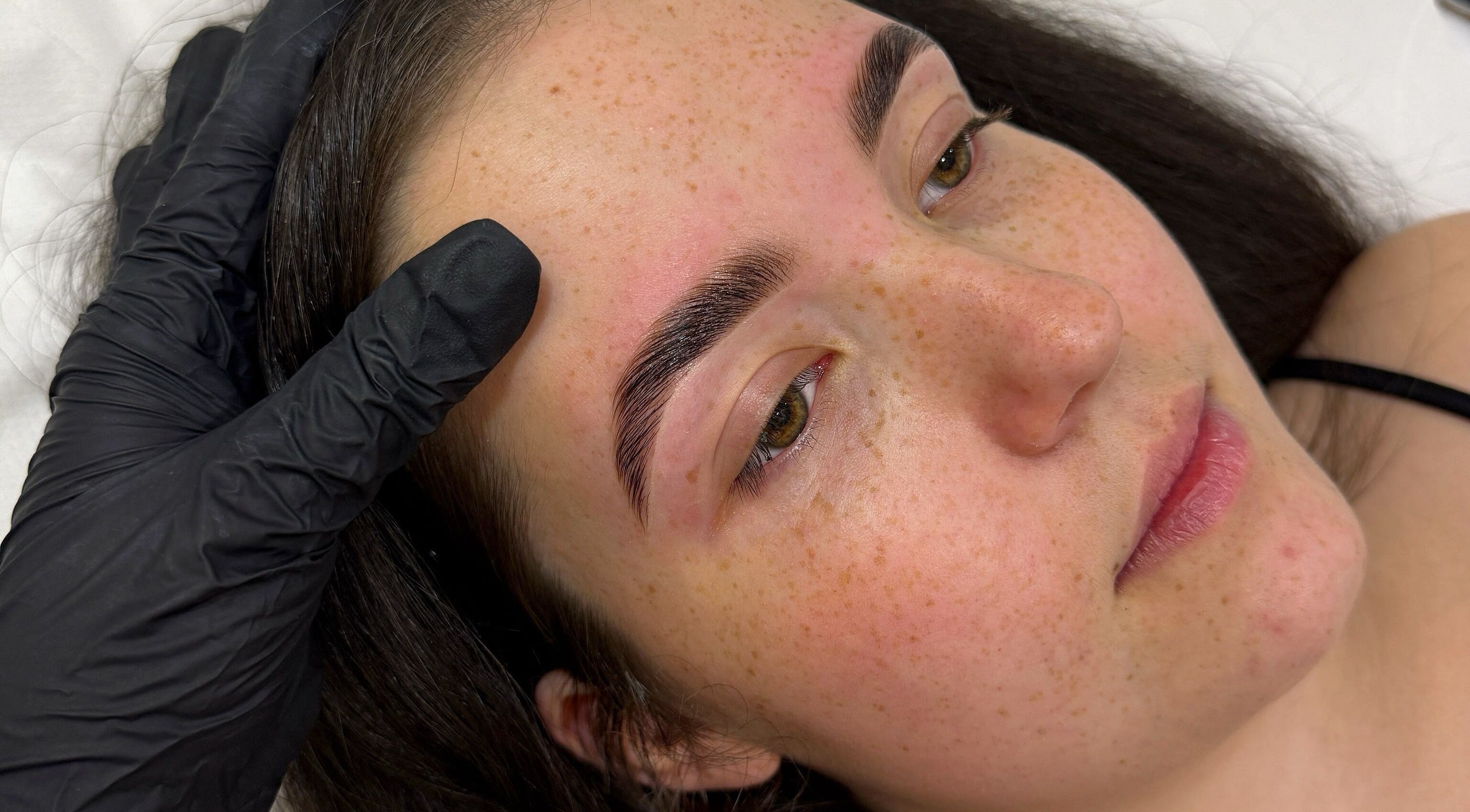 Eyebrow treatment at Belle Mae Beauty in Fareham, England, GB, showcasing precision grooming.