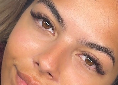 Close-up of stunning lash extensions at The Lash Cafe | Manchester Lashes in Ashton-under-lyne, England, GB.