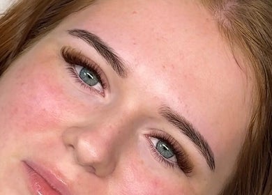 Close-up of a woman's enhanced lashes at The Lash Cafe | Manchester Lashes, Ashton-under-lyne, England, GB.