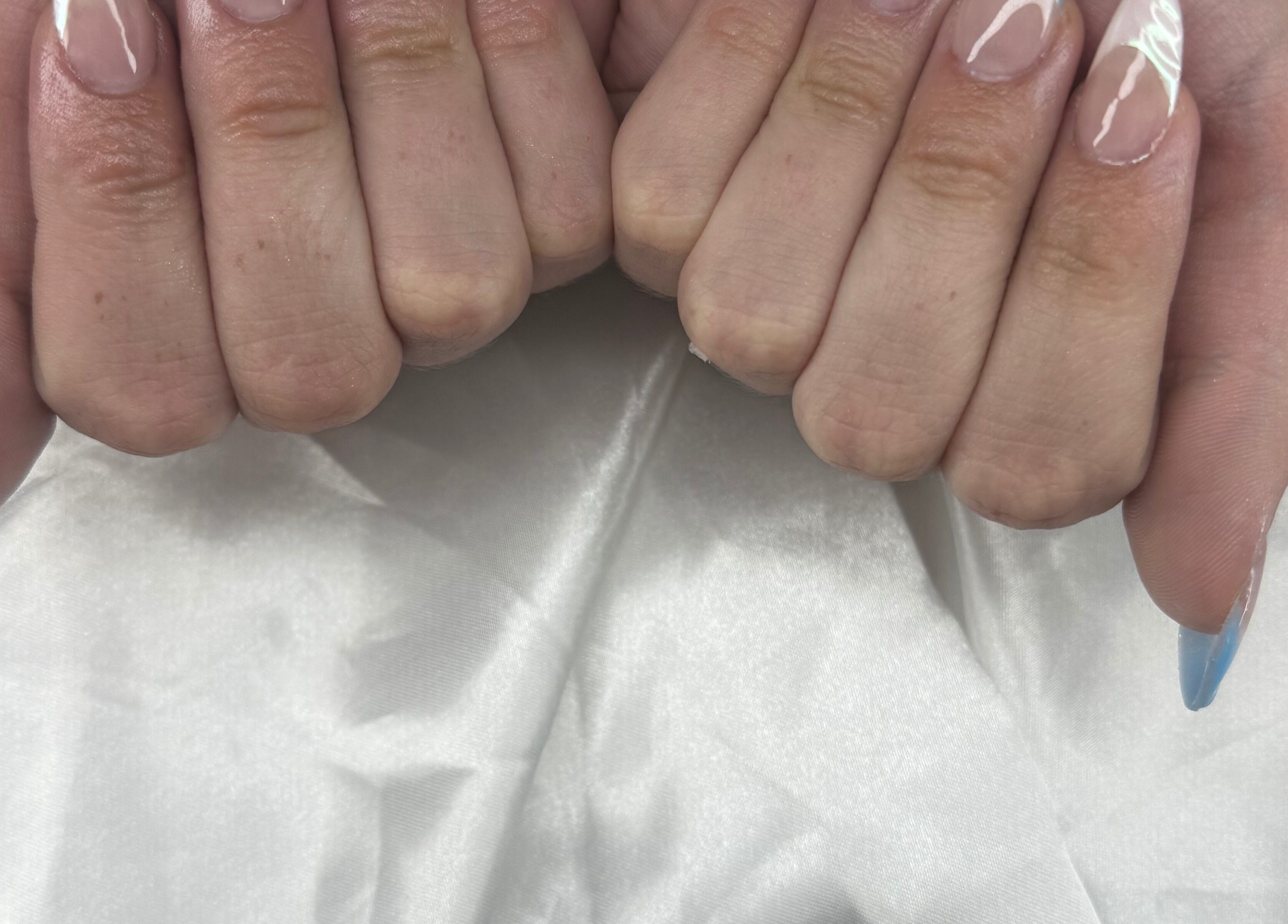 Stylish nail art on hands at KD Designs, Lawrenceburg, Indiana, US.