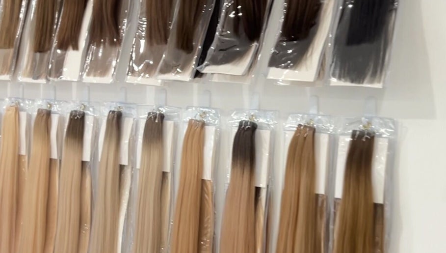 Variety of hair extensions displayed at Lily Solomon hair, Melbourne, Victoria, AU.