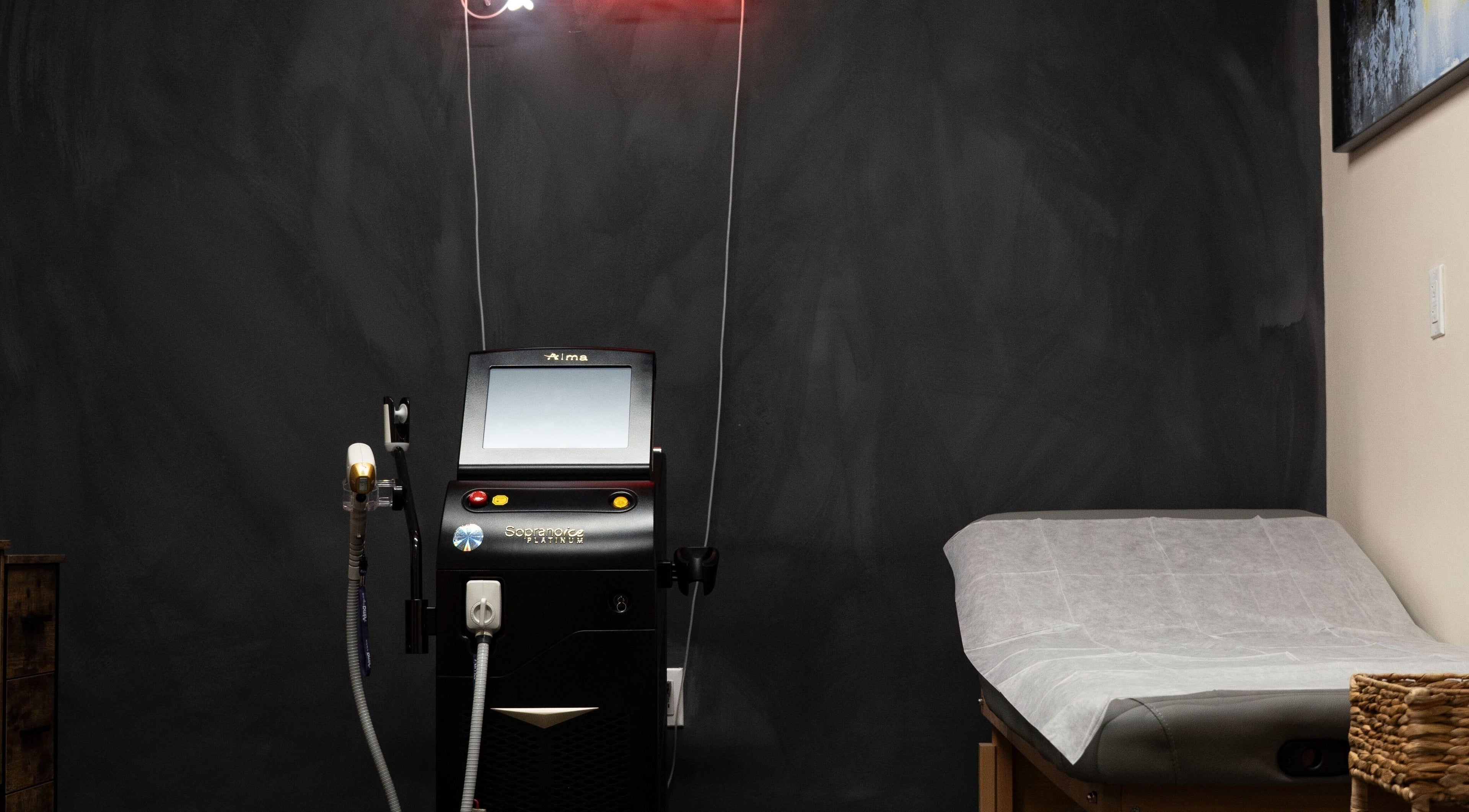 Advanced laser treatment setup at Lovers Laser, New York, New York, US, enhancing beauty and wellness experiences.