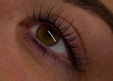 Close-up of styled eyelashes at Lashes by Darcie, Hartlepool, England, GB.