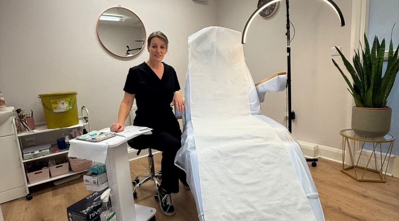 MyRevibe beauty professional in treatment room, Douglas, IM. Calm and inviting ambiance.