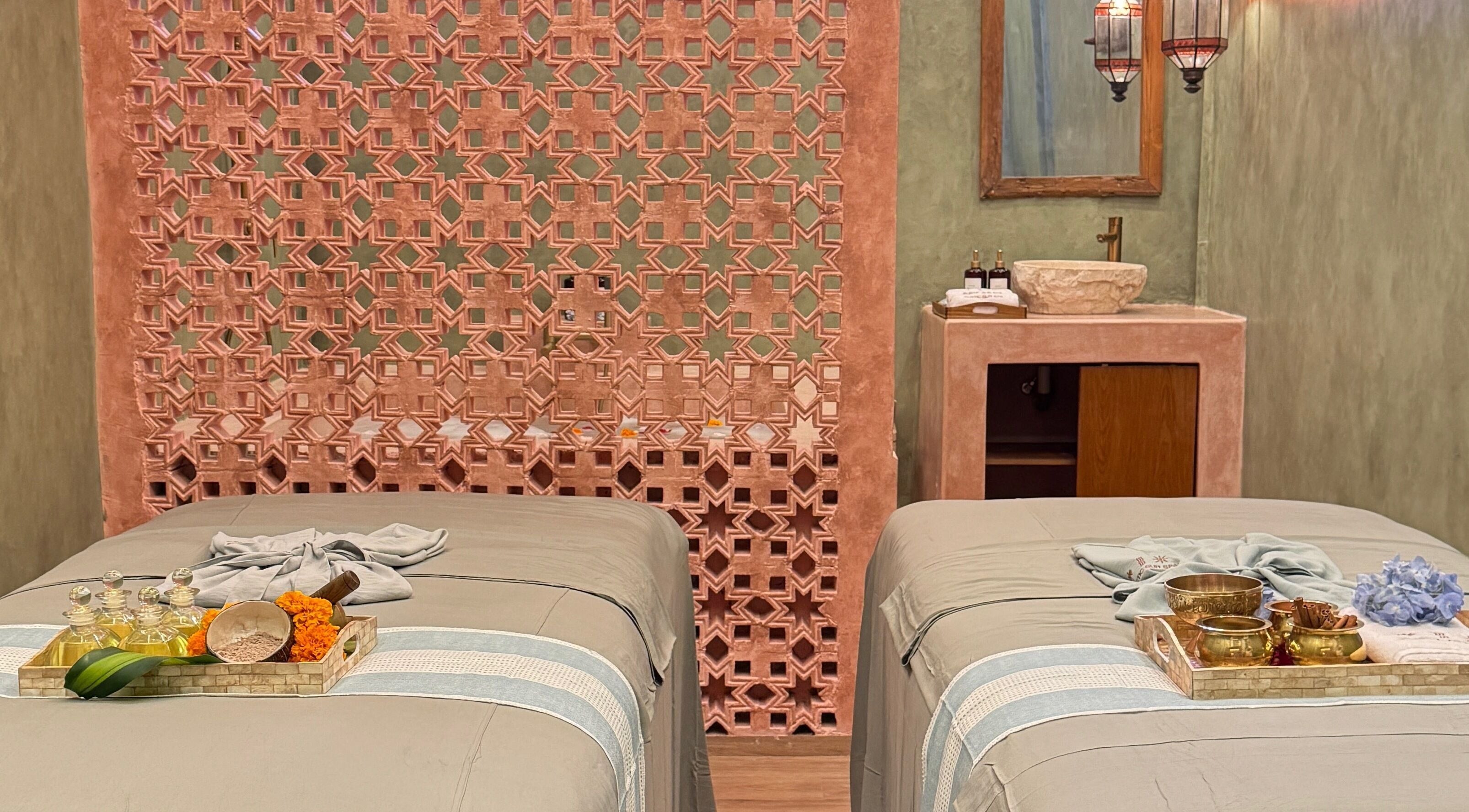 The Rustic Sun Spa - Berawa offers a tranquil massage room in Bali, Bali, ID with elegant decor and soothing ambiance.