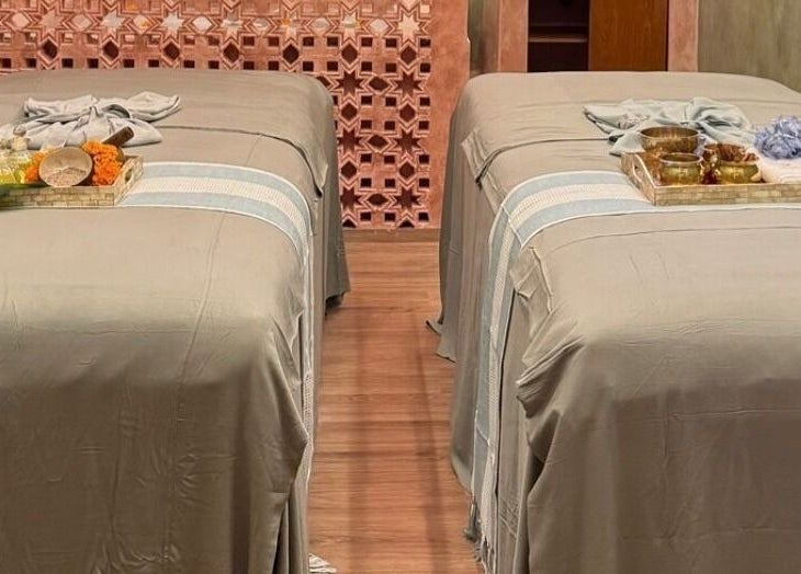 Luxurious treatment beds at The Rustic Sun Spa - Berawa in Bali, Bali, ID, designed for ultimate relaxation.