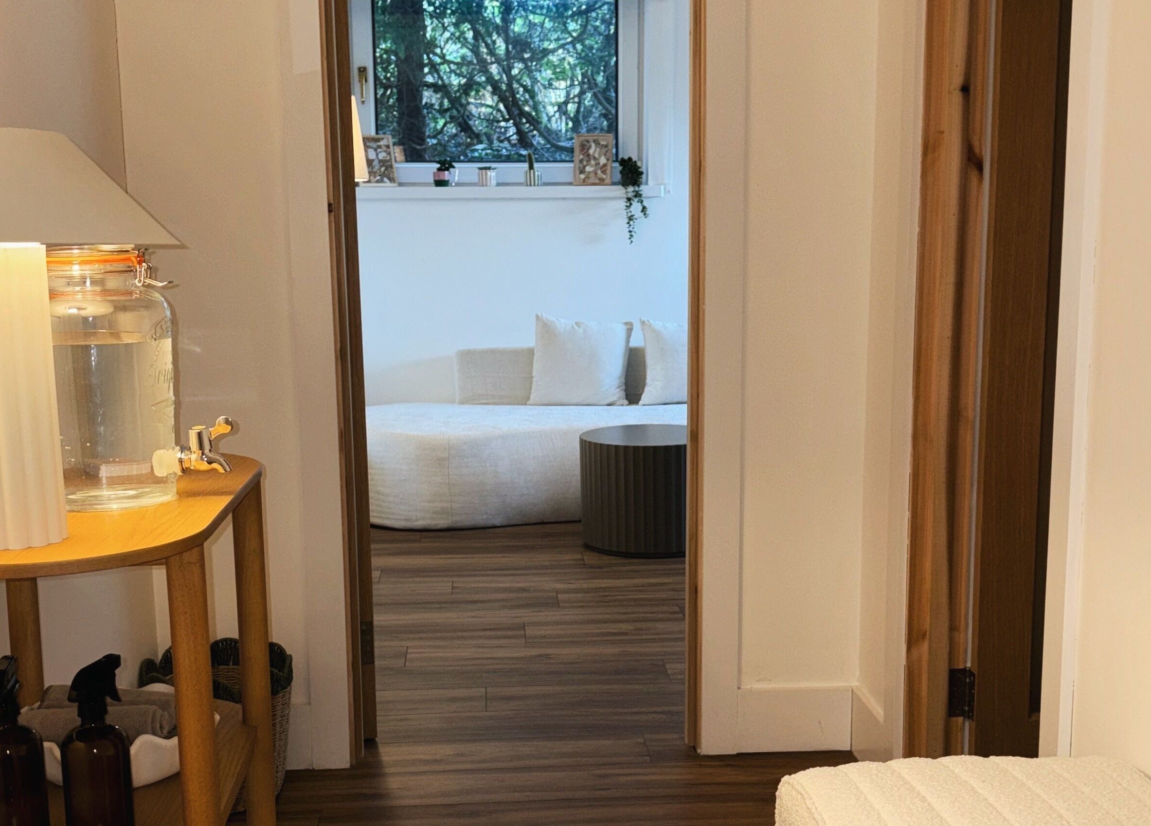 Cozy lounge area at Solais Wellness, Dunblane, Scotland, GB with soft seating and ambient lighting.