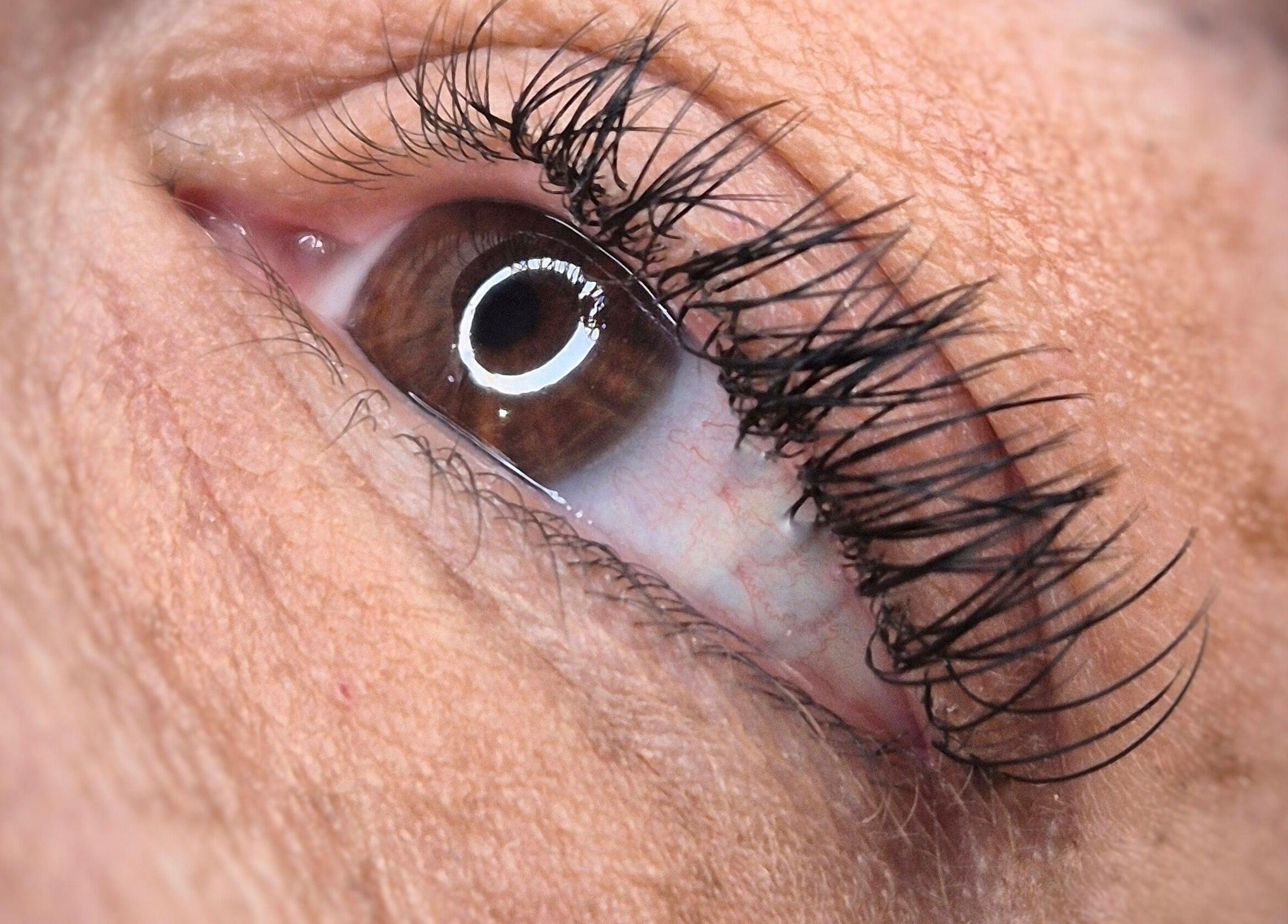 Extension de cils réalisée à l'Institut For Elles Bogève, à Bogève, Auvergne-rhône-alpes, FR.