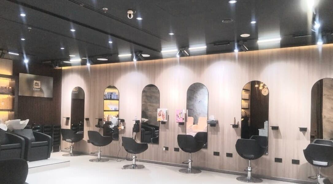 Luxurious styling chairs and mirrors at Hair Talkz Mercure Gold Hotel, Dubai, Dubai, AE.