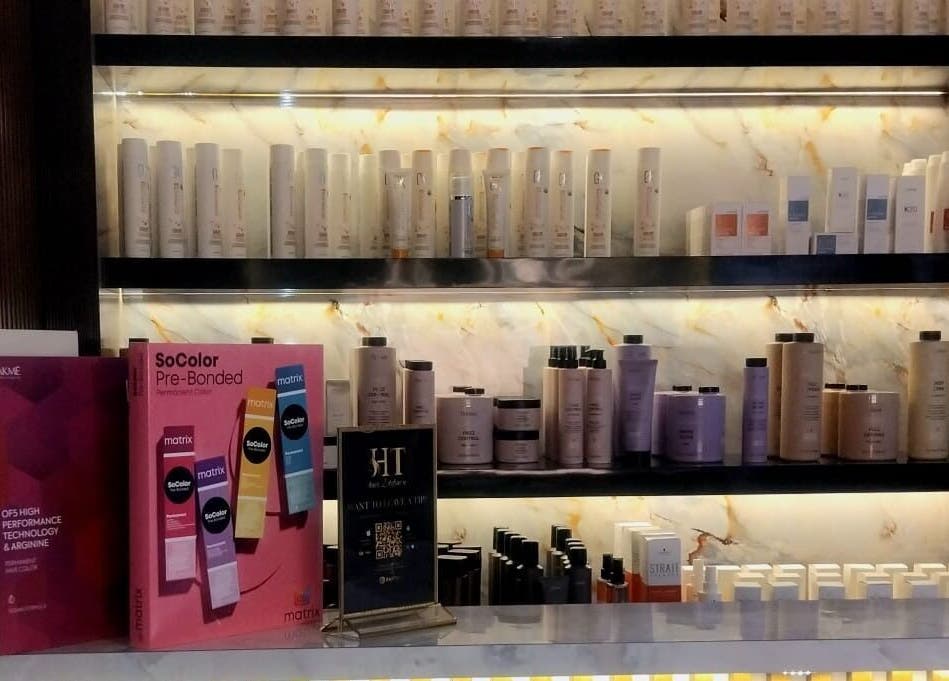 Hair care products on display at Hair Talkz Mercure Gold Hotel, Dubai, Dubai, AE.