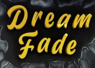 Dream Fade barbershop sign in yellow letters, Dubai, Dubai, AE.