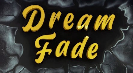 Dream Fade barbershop sign in yellow letters, Dubai, Dubai, AE.