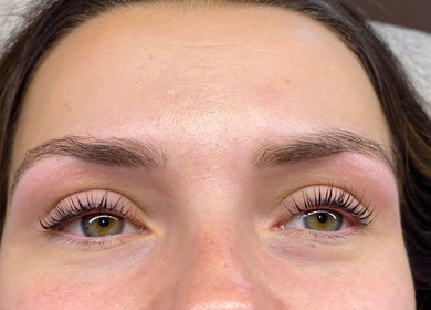 Close-up of freshly styled lashes at Alex at Beauty Secrets, Douglas, IM.