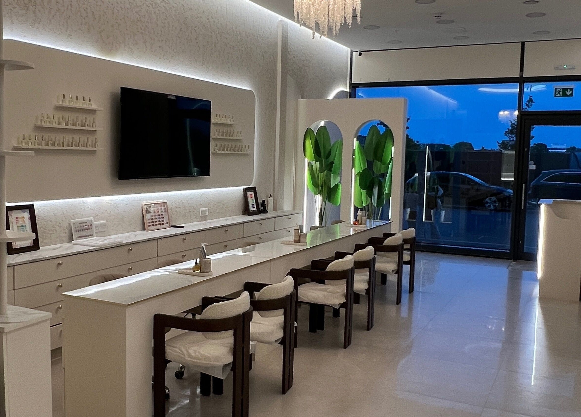 Elegant salon interior at Amore Beam Park in Rainham, England, GB, showcasing modern decor and luxury seating.