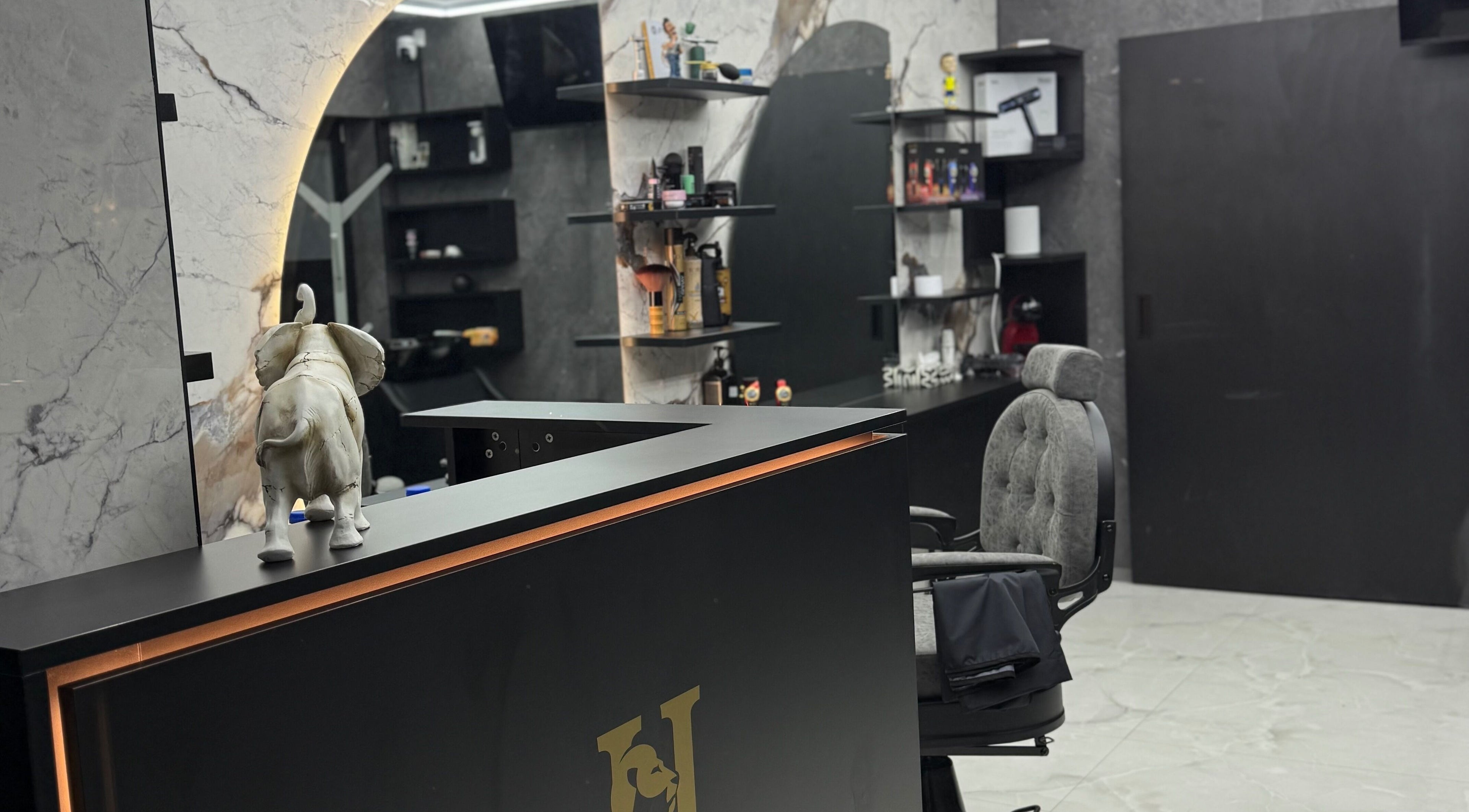 The Lion Studio's chic reception area in Sofia, Sofia City Province, BG with modern decor and styling chair.