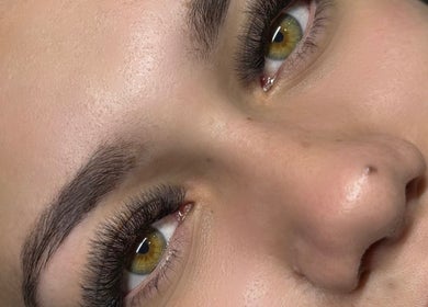 Close-up of eyelash extensions at Beauty By Cy, Austral, New South Wales, AU. Flawless lashes detail.