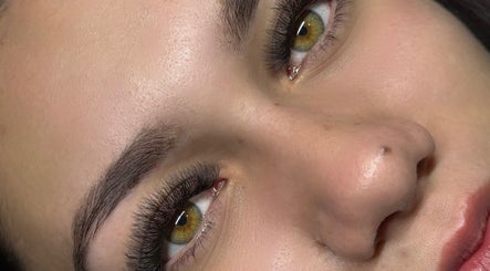 Close-up of eyelash extensions at Beauty By Cy, Austral, New South Wales, AU. Flawless lashes detail.
