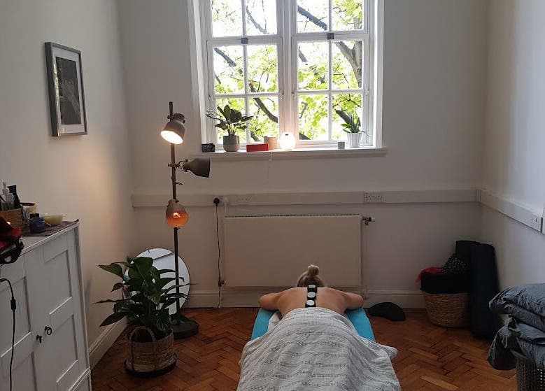 Peaceful massage room at Ouseburn Massage Therapy in Newcastle upon Tyne, England, GB, with a relaxing ambiance.