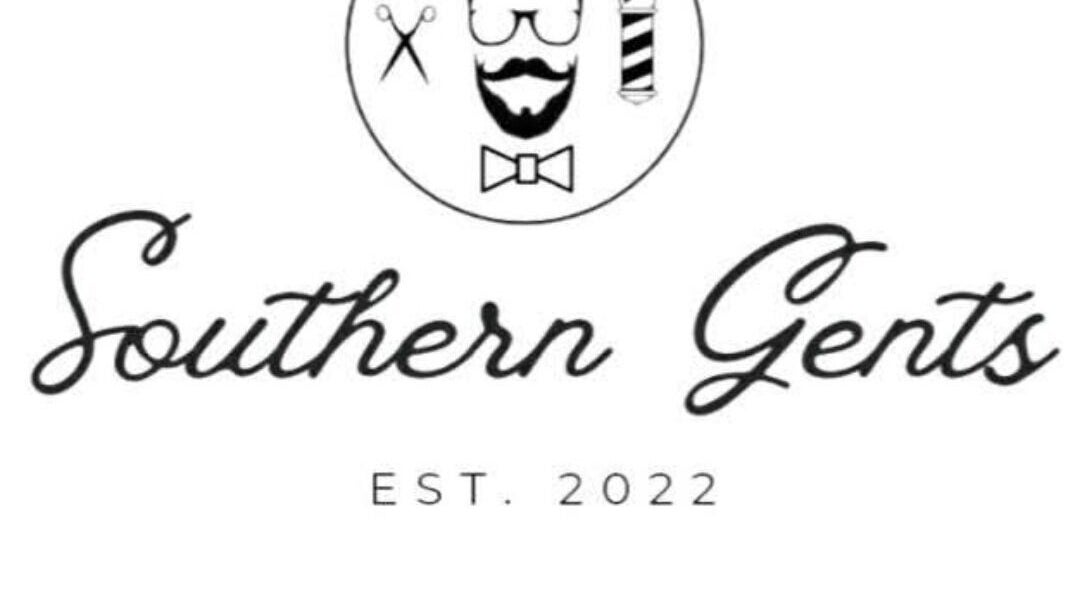 Becky Davis @southerngents logo showcasing haircut icons in Swainsboro, Georgia, US.