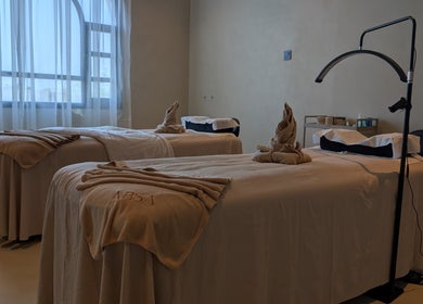 Relaxing spa beds at Absa Ladies Beauty Salon, Dubai, Dubai, AE, offering serene wellness experiences.