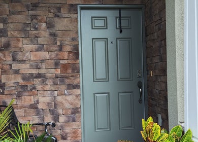 Charming entry with stone wall at Irina Titovets•Eyelash Extensions•Wesley Chapel, Wesley Chapel, Florida, US.