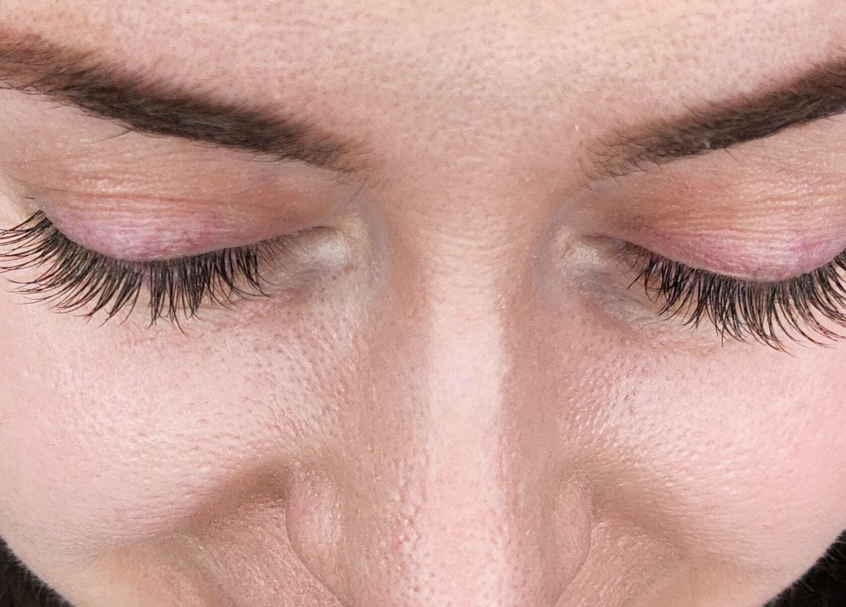 Close-up of eyelash extensions from Irina Titovets • Eyelash Extensions, Lutz, Florida, US.